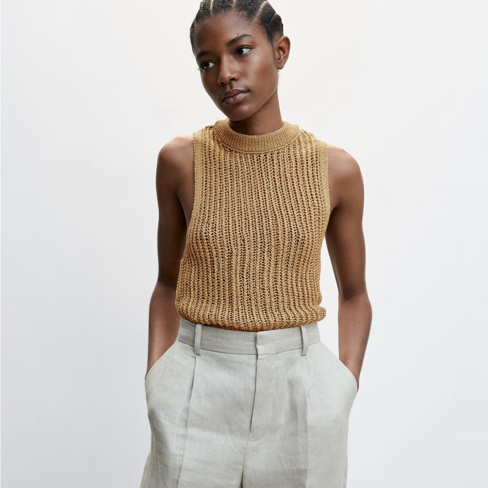 Mango Knitted Racer Back Tank - Picture 2 of 8